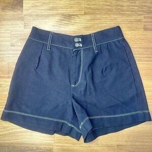 NEW Who What Wear Contrast Stitch Utility Shorts Black XS